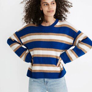 Madewell Striped Belmore Pullover Sweater Size XXS Coziest Textured Yarn MC088